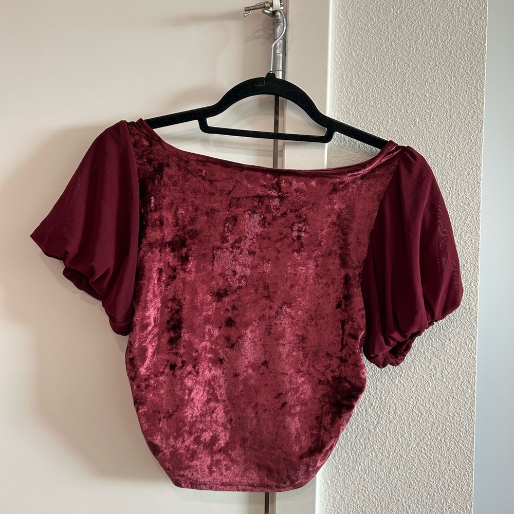 Free People Red Velvet Top